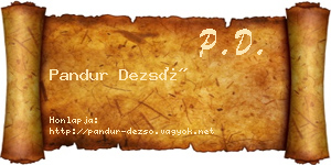 Pandur Dezső névjegykártya