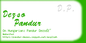 dezso pandur business card